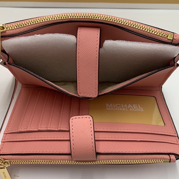 MICHAEL KORS LARGE DOUBLE ZIP WRISTLET WALLET PRIMROSE COLOR - Picture 5 of 12